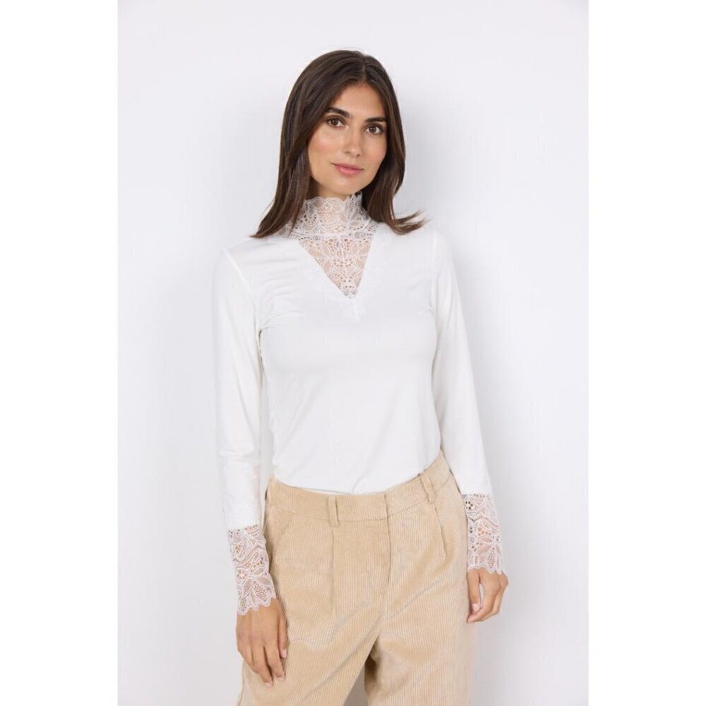 NWT SOYA CONCEPT MARICA 20 WHITE LACE ELEGANT LONGSLEEVE - Picture 6 of 6